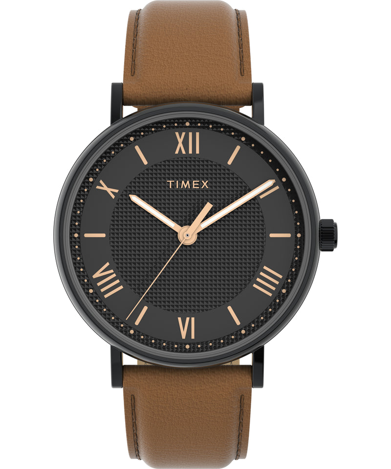 Timex Southview 41mm Leather Black Dial Watch TW2V91400