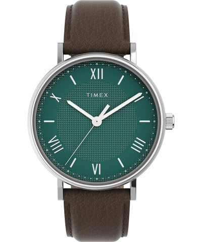 Timex Southview 41mm Leather Green Dial Watch TW2V91500