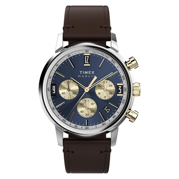 Timex Marlin Chronograph 40mm Leather Band Watch TW2W60400