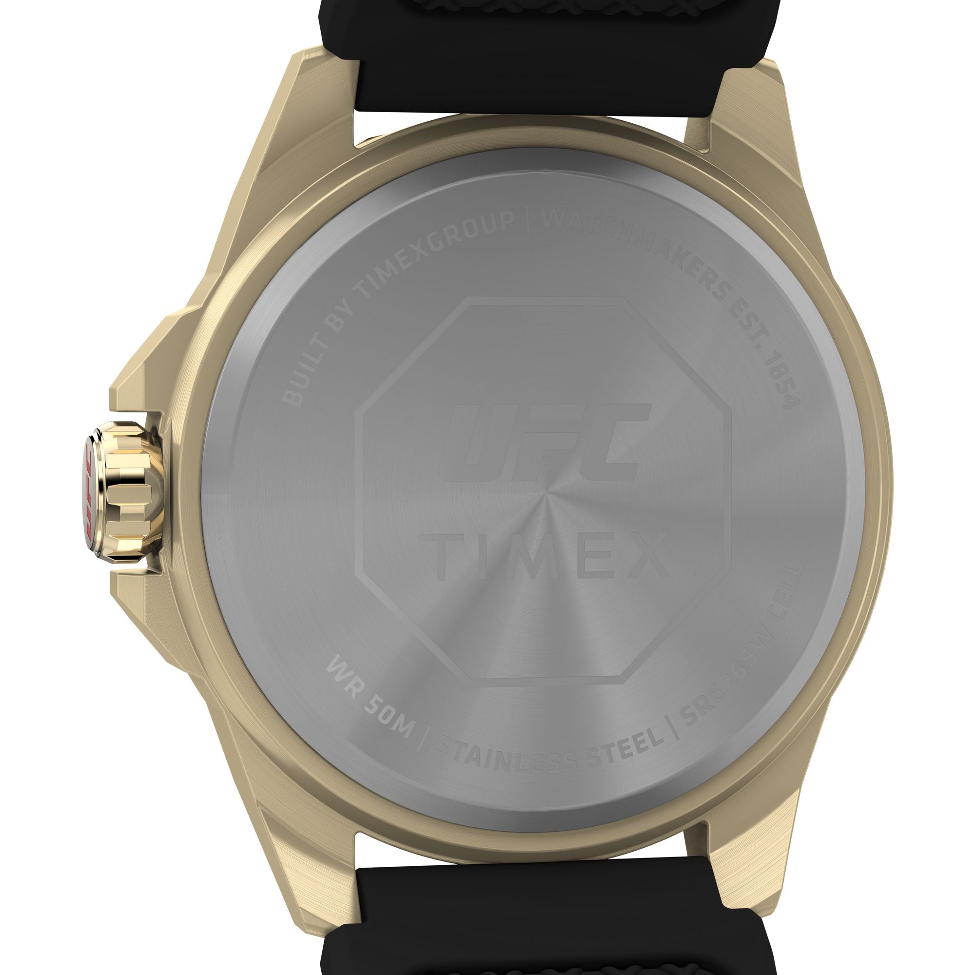 Timex UFC Prospect 46mm Gold-Tone Black Silicone Men's Watch TW2W73600 - Detail View