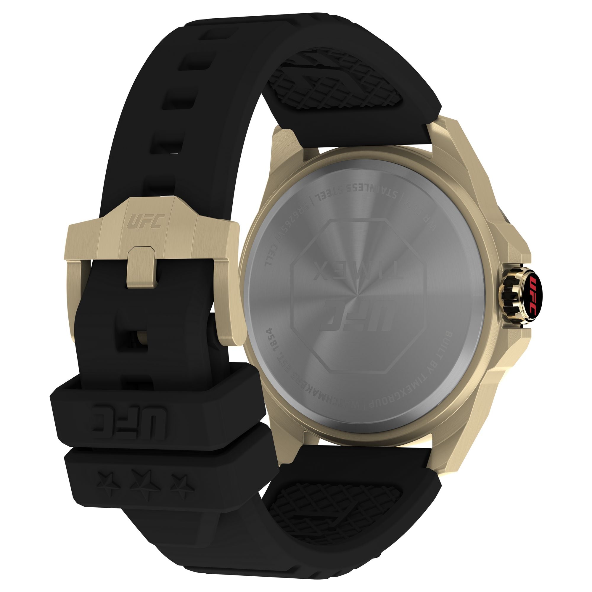 Timex UFC Prospect 46mm Gold-Tone Black Silicone Men's Watch TW2W73600 - Lifestyle View