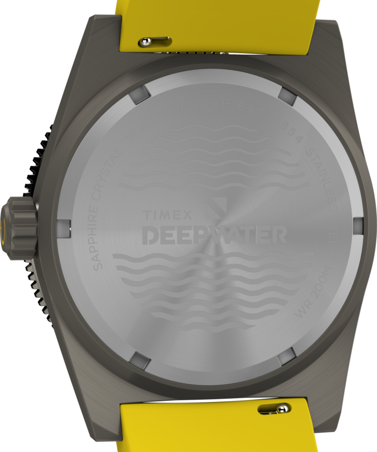 Timex Deepwater Reef 200M 41mm Yellow Rubber Strap Watch TW2W74800