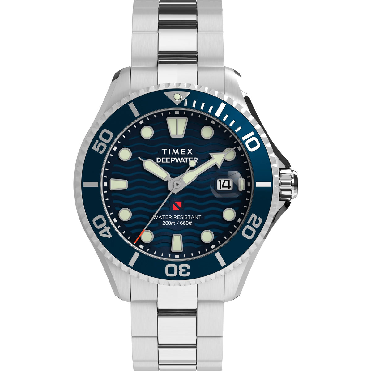 Timex Deepwater Meridian 200M Stainless Steel Strap Watch TW2W81900