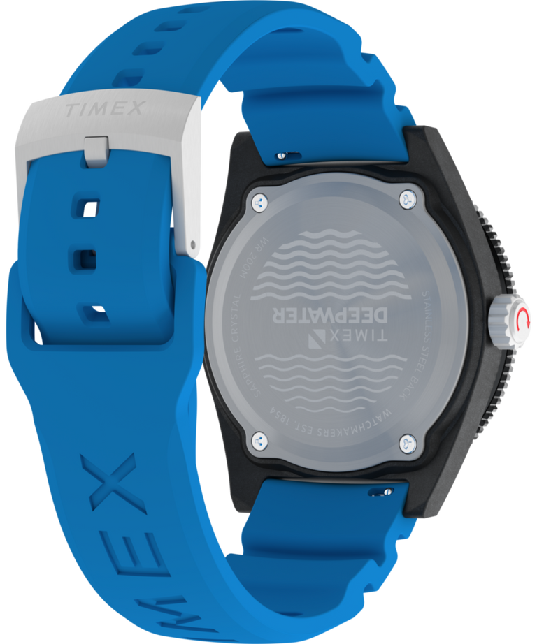 Timex Deepwater Reef 200 XCF 43mm Blue Rubber Strap Watch TW2Y02500