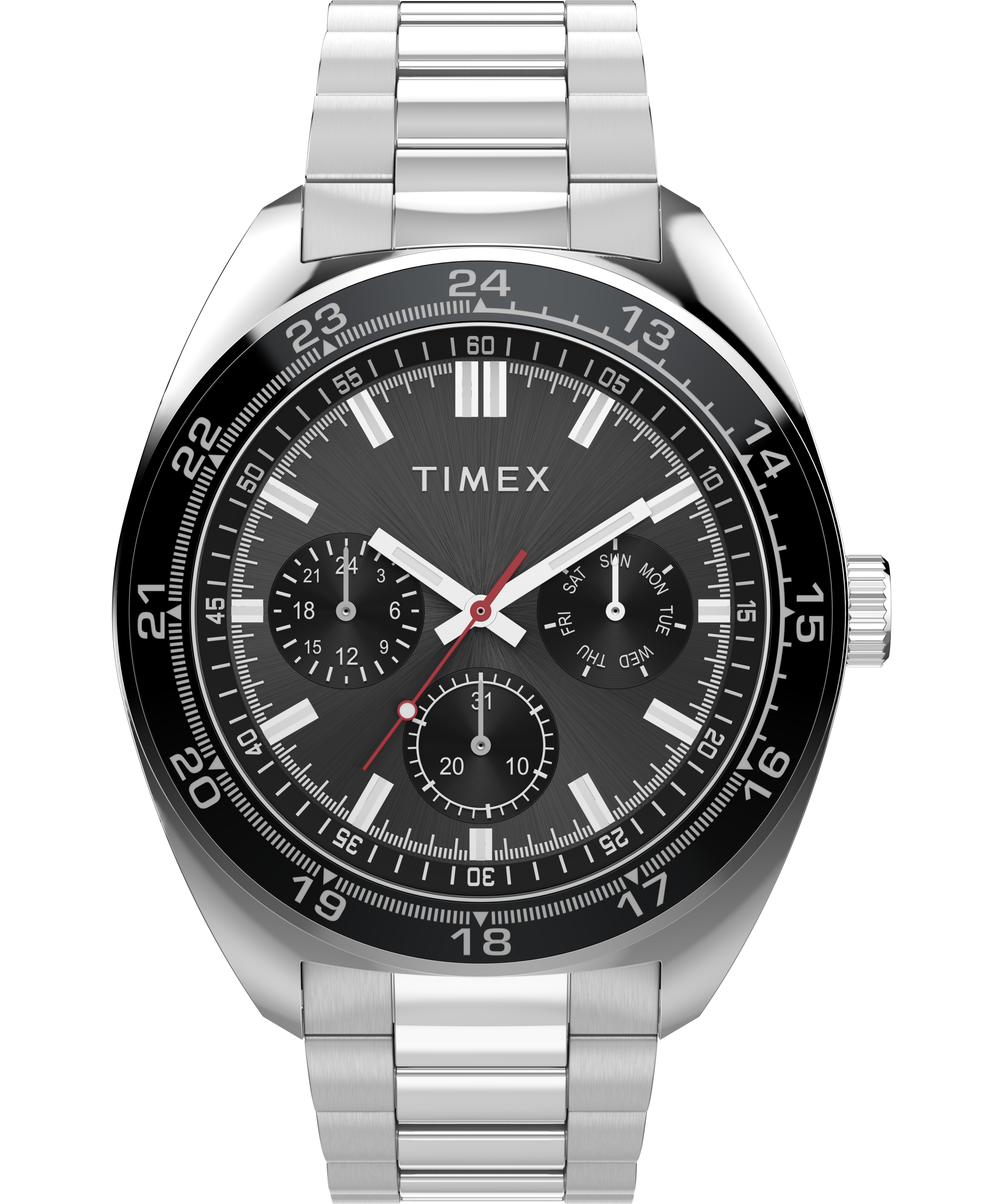 Timex Weston Black Dial Silver Stainless Steel Bracelet Men's Watch TW2Y22600