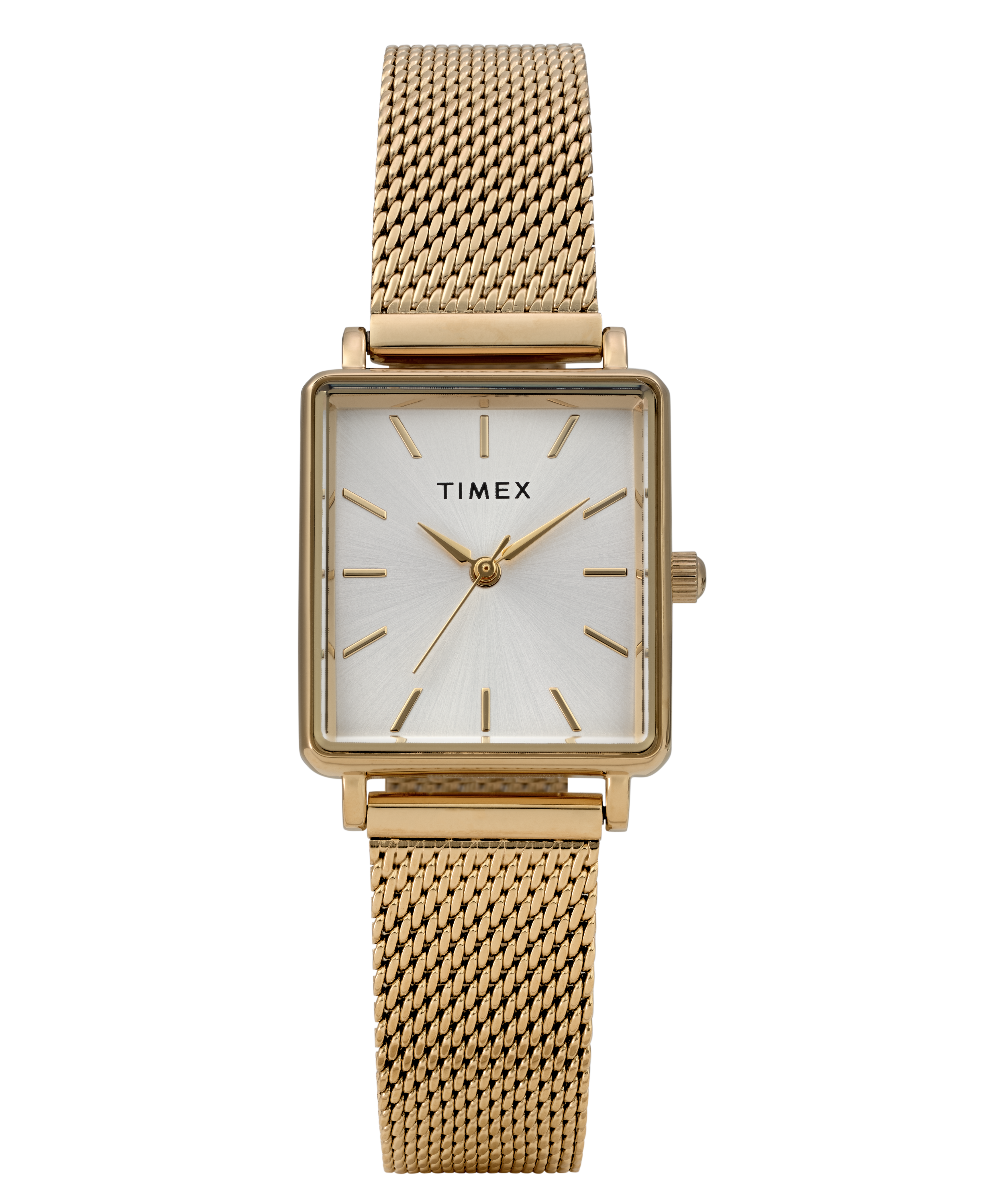 Timex Transcend Rectangular 22mm White Dial Gold Stainless Steel Watch TW2Y26100