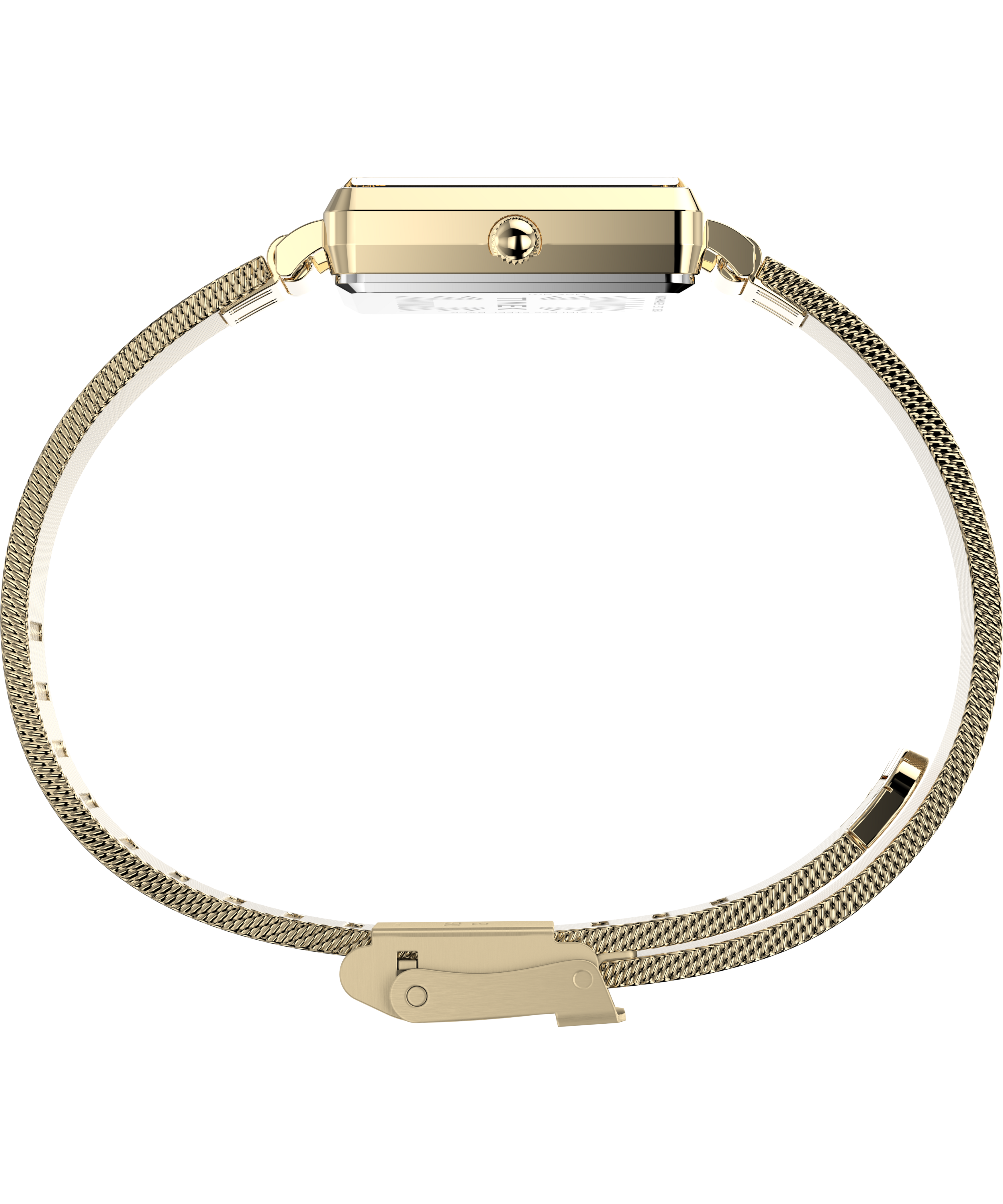 Timex Transcend Rectangular 22mm White Dial Gold Stainless Steel Watch TW2Y26100