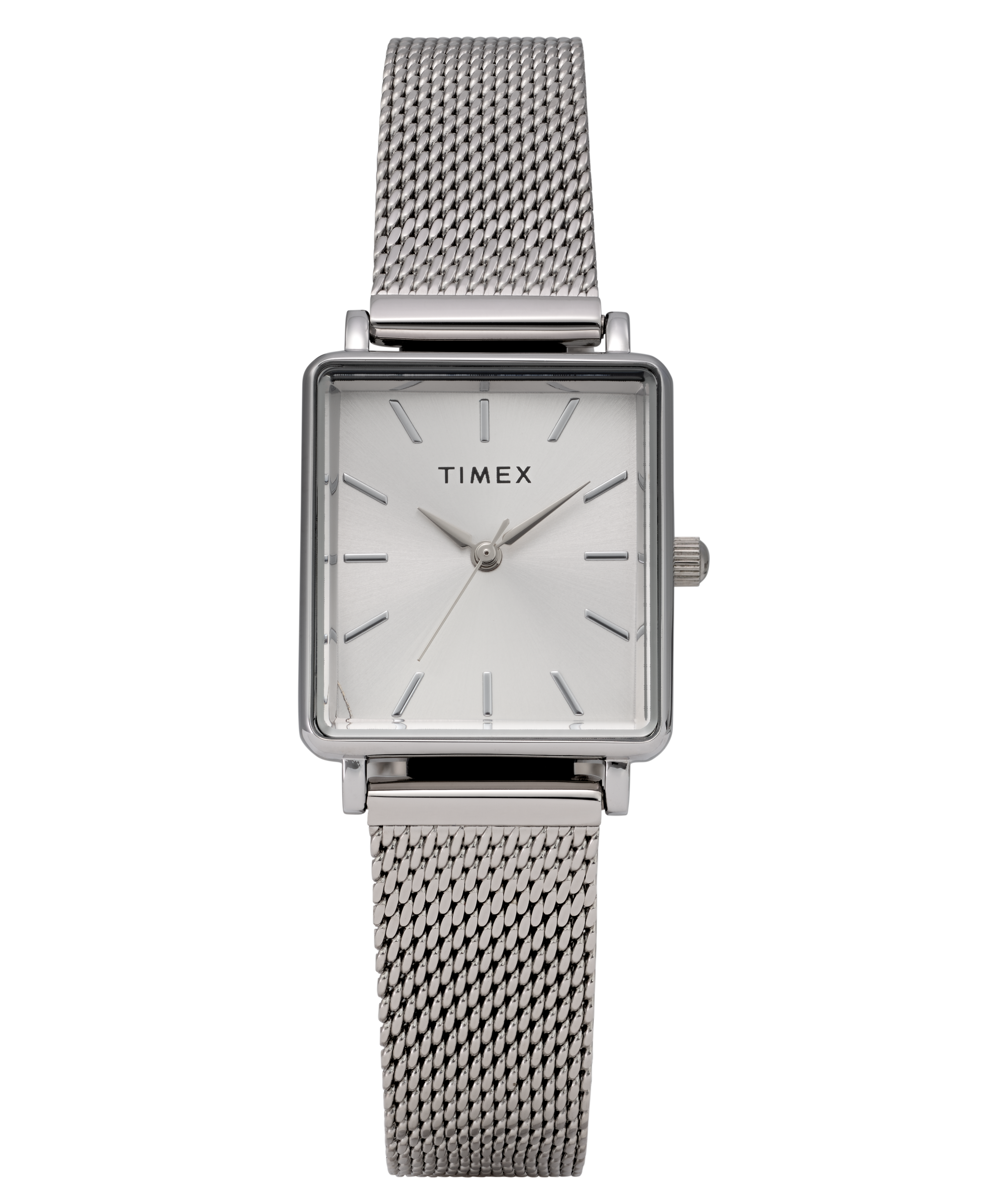 Timex Transcend Rectangular 22mm White Dial Stainless Steel Watch TW2Y26300