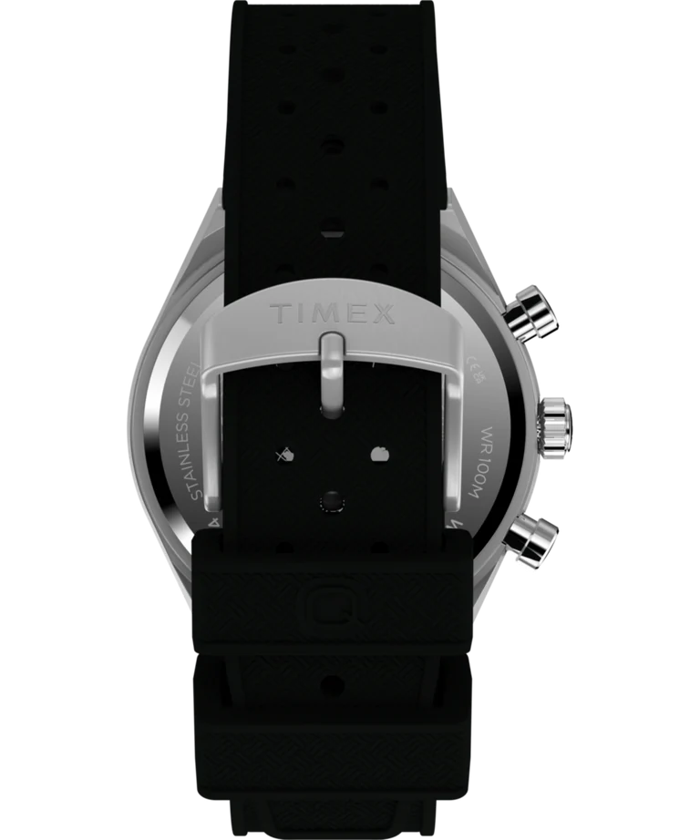 Timex Q Chronograph Black Dial and Rubber Band Watch TW2Y56100