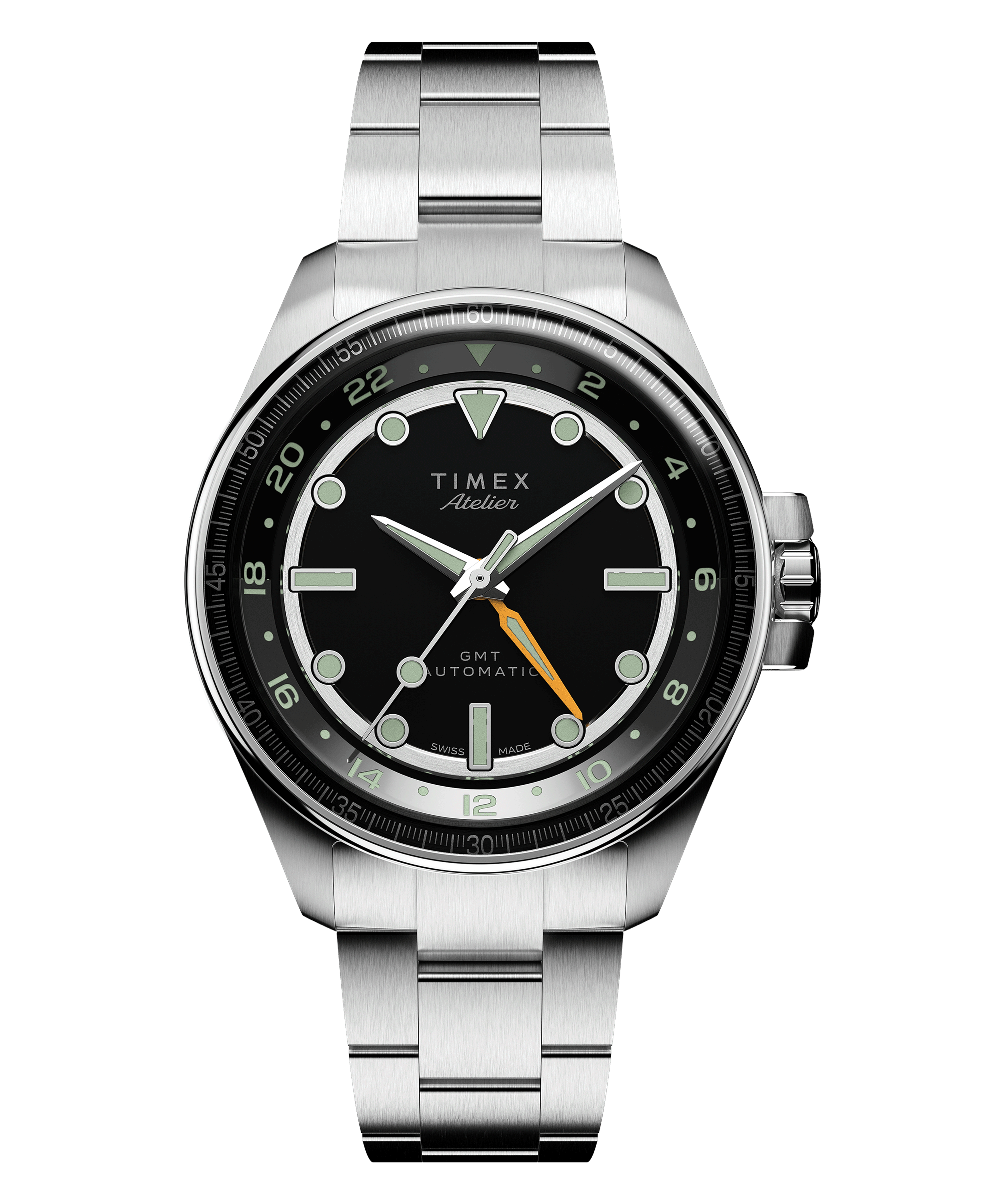 Timex Atelier Swiss Automatic GMT M1A Stainless Steel Men's Watch TW2Y72300