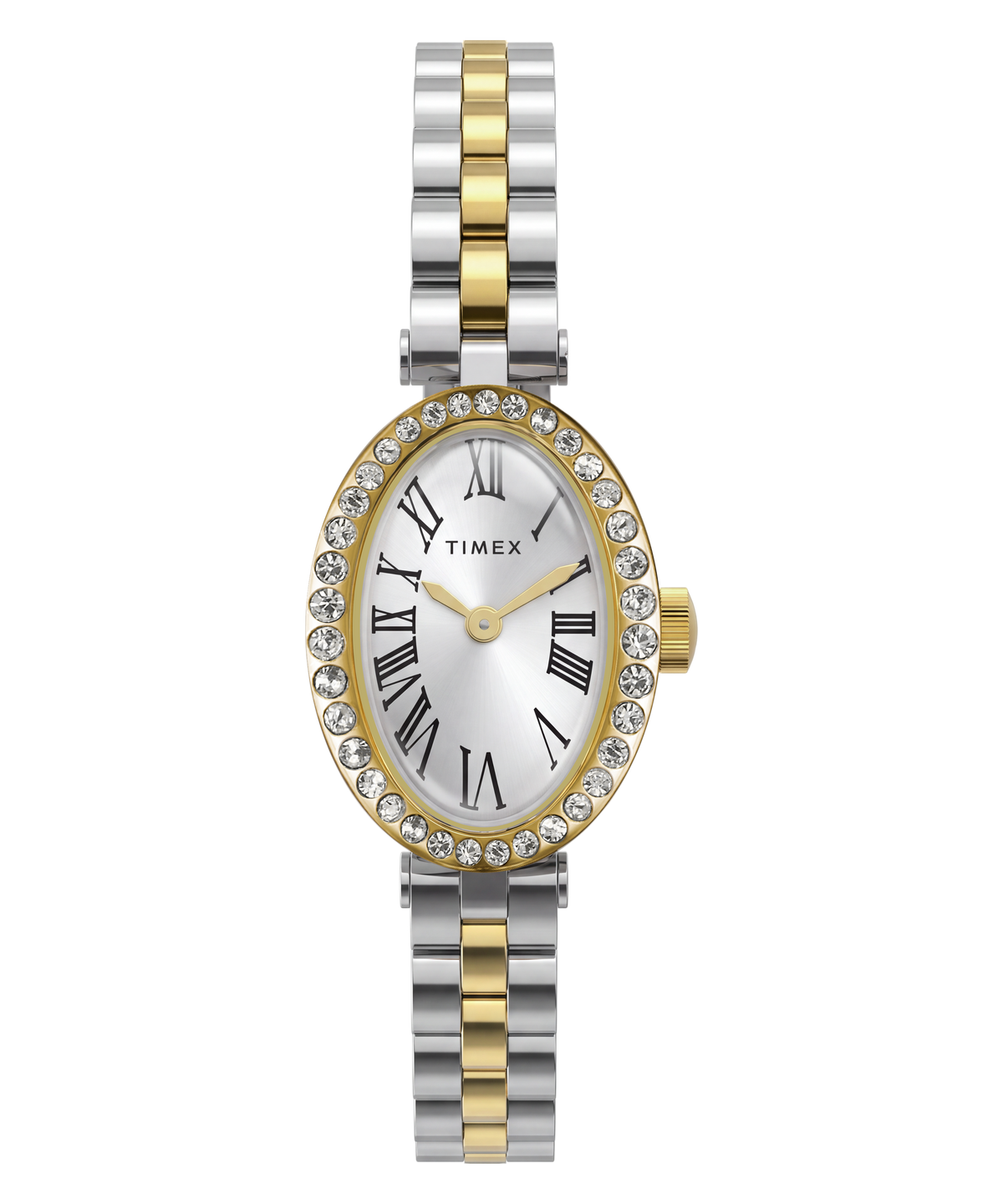Timex Cavatina 19mm Silver-Tone Dial Two-Tone Bracelet Watch TW2Y90200