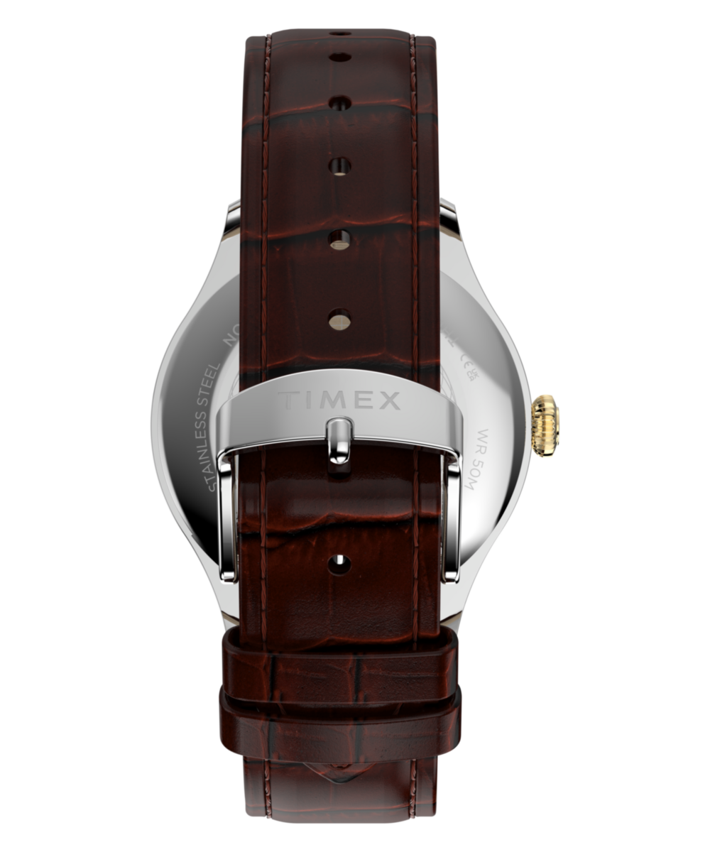 Timex Waterbury Classic TW2Y92100 black dial brown leather watch — view 4