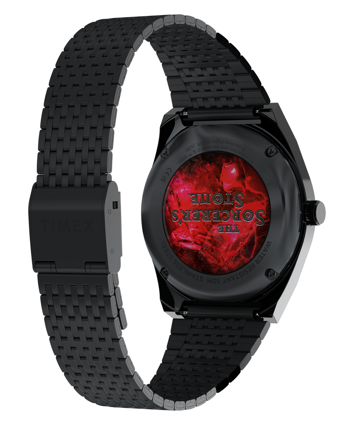 Timex Q Harry Potter Sorcerer's Stone 38mm Red Dial Steel Watch TW2Y99700