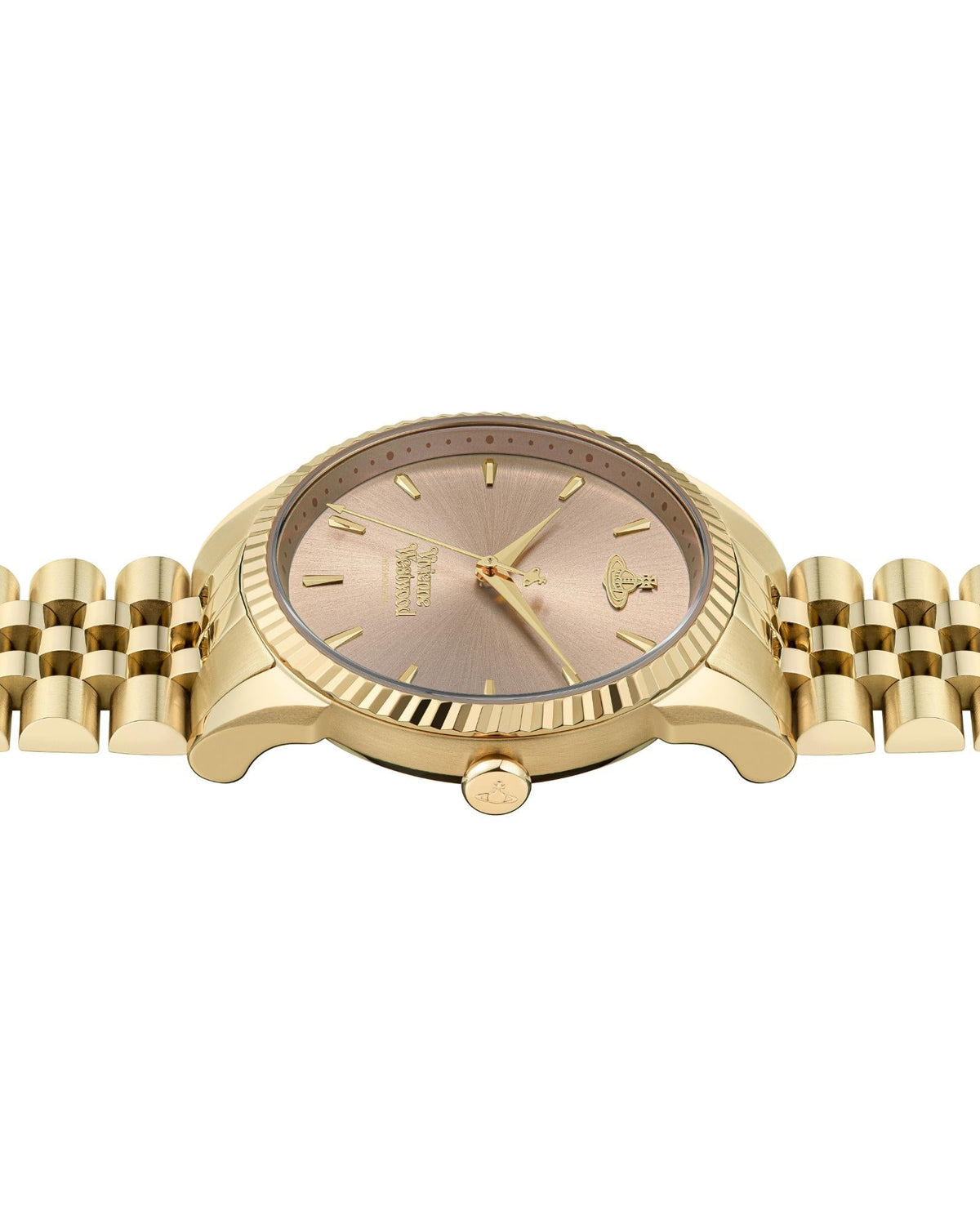 Vivienne Westwood Seymore Pink Dial Gold Strap Watch