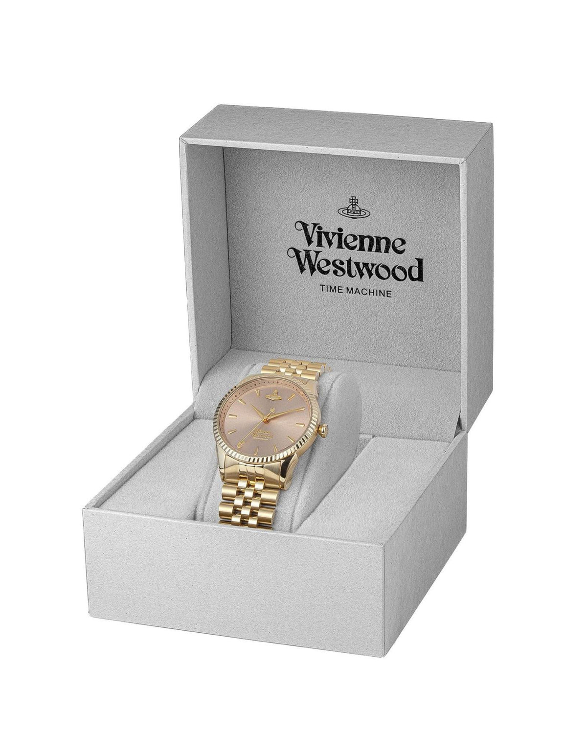 Vivienne Westwood Seymore Pink Dial Gold Strap Watch