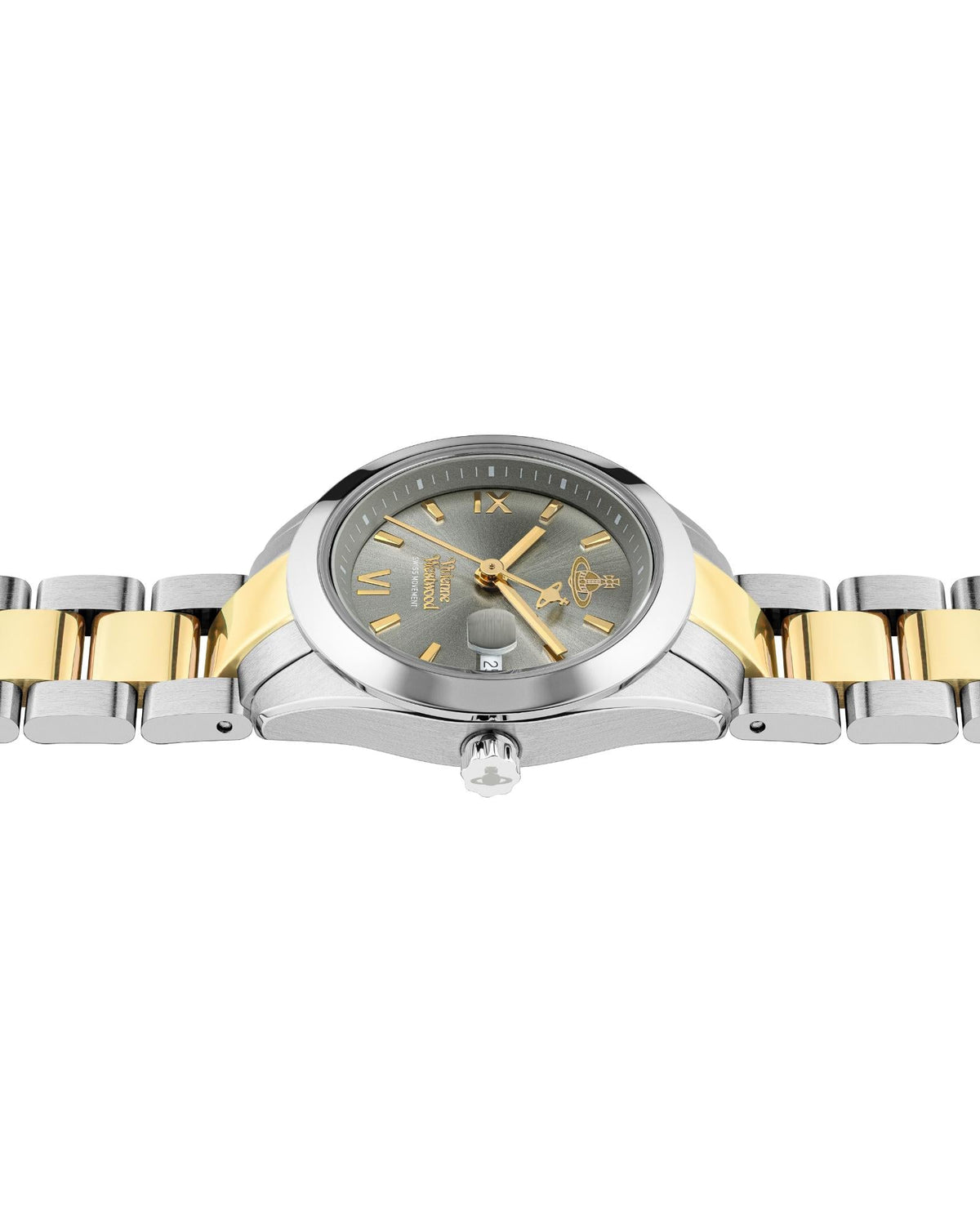Vivienne Westwood Fenchurch Silver Dial Two Tone Strap Watch