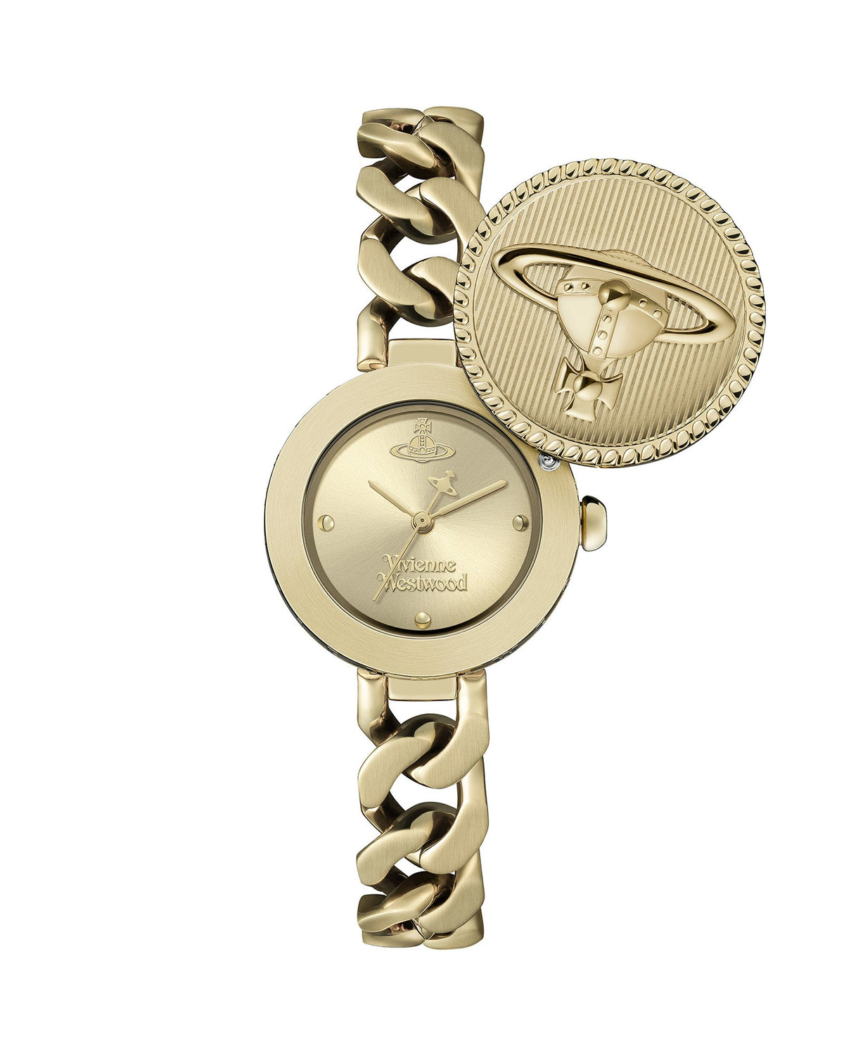 Vivienne Westwood Orb Button 25mm Gold Strap Watch