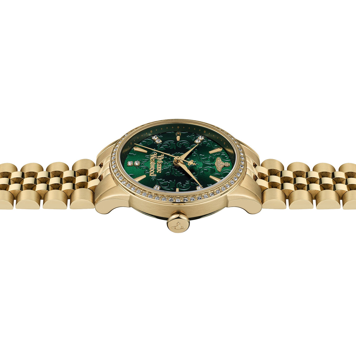 Vivienne Westwood Little Wallace 32mm Green Dial Gold Strap Watch