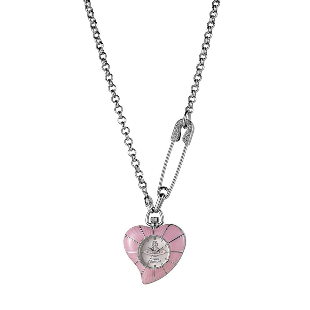 Vivienne Westwood Heart Pendant 32mm Pink Watch