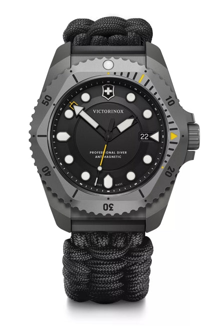 Victorinox Dive Pro 43mm Black Paracord Strap Black Dial Watch 241993.1