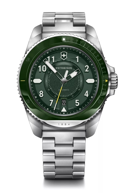 Victorinox Journey 1884 43mm Silver Stainless Steel Green Dial Watch 242015