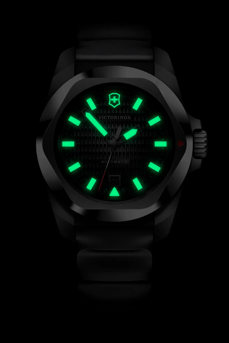 Victorinox I.N.O.X Automatic 41mm Black Rubber Black Dial Watch 242039