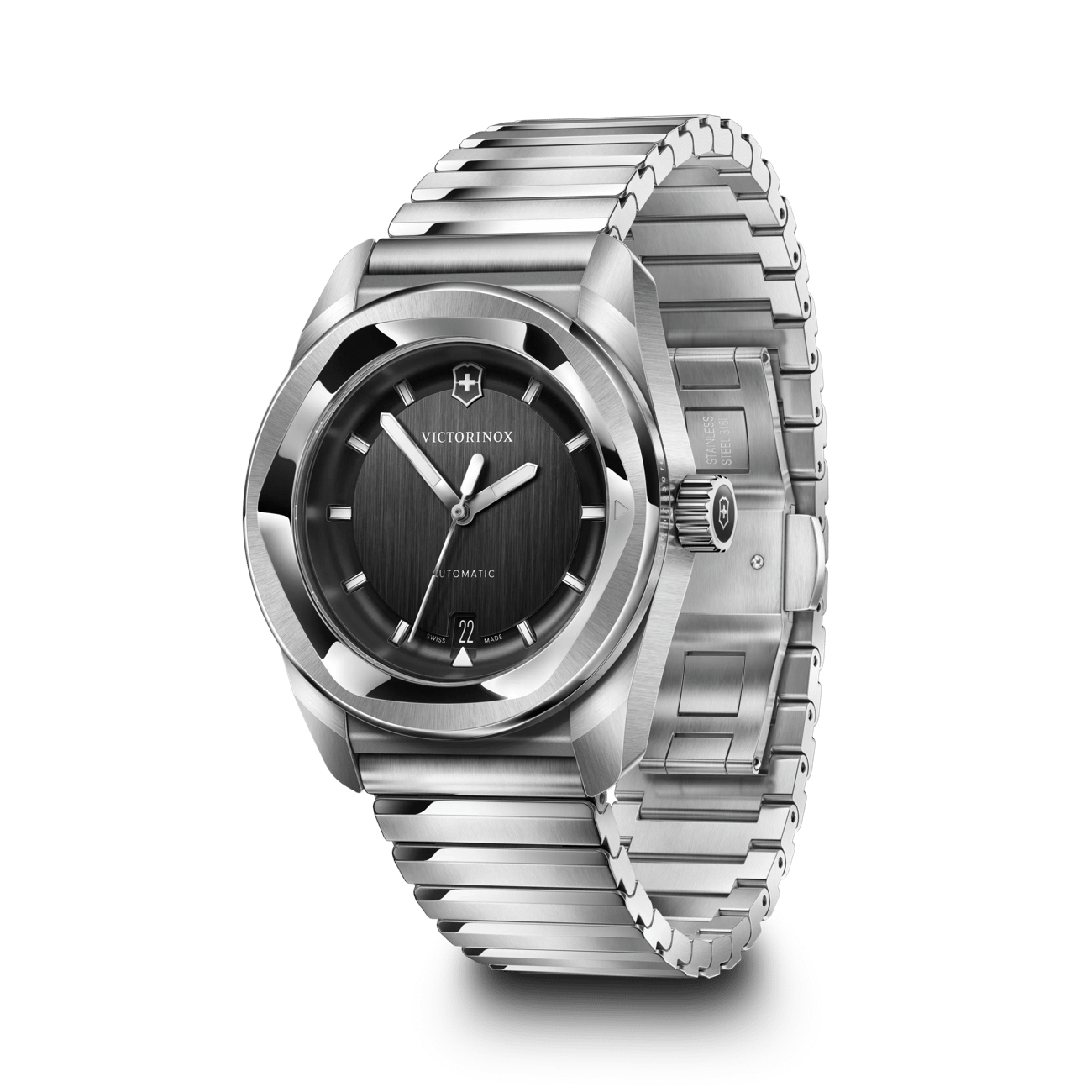 Victorinox Concept One Automatic 39mm Stainless Steel Band Black Dial Watch 242059