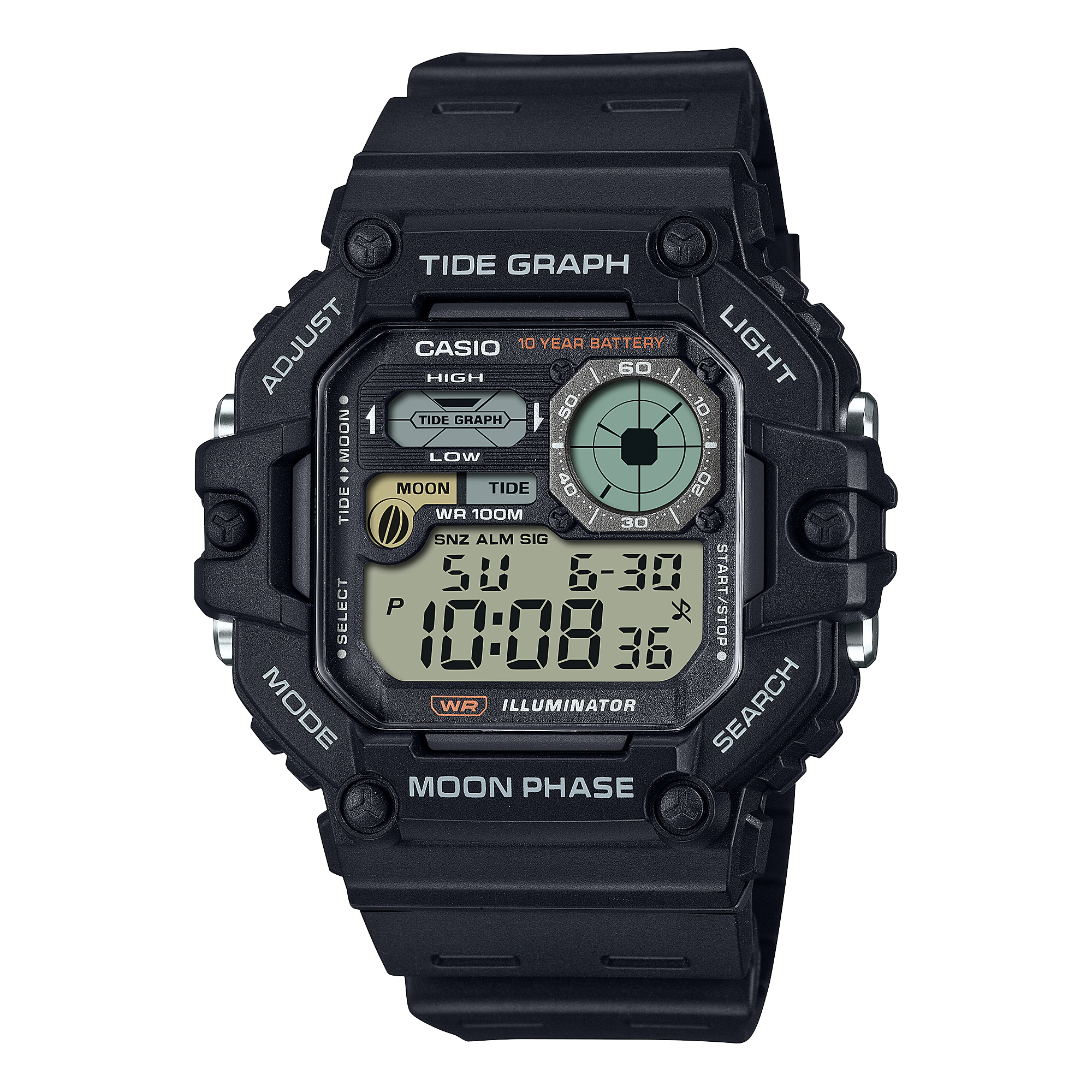 Casio Timeless Black Resin Band Watch with Precision Timekeeping WS1700H-1A