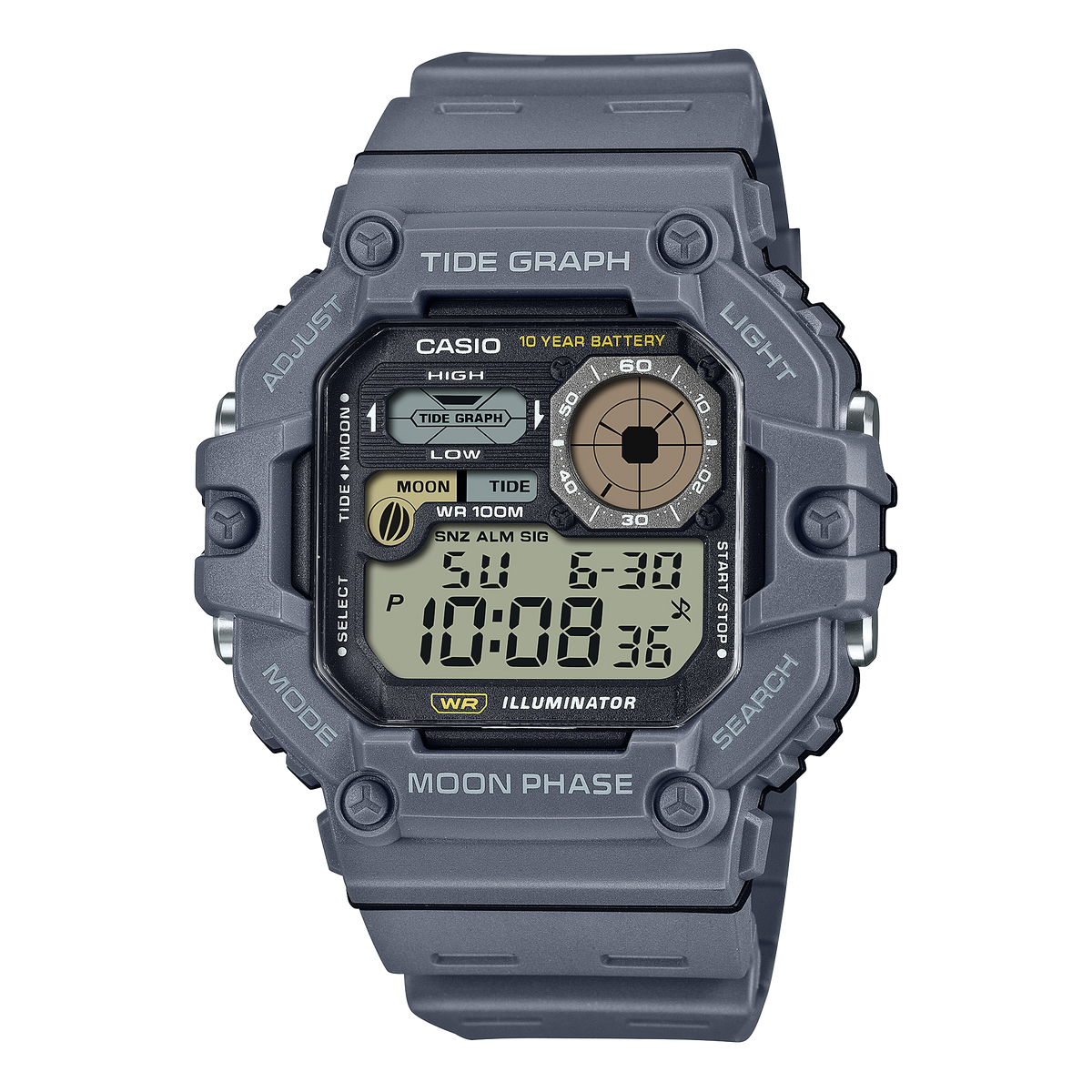 Casio Standard Grey Resin Band Grey Dial Watch WS1700H-8A