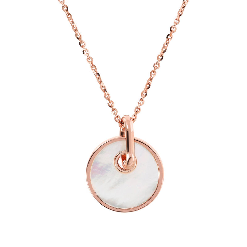 Bronzallure Alba Round Disc Necklace