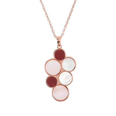 Bronzallure Alba Red Fossil Flat Necklace