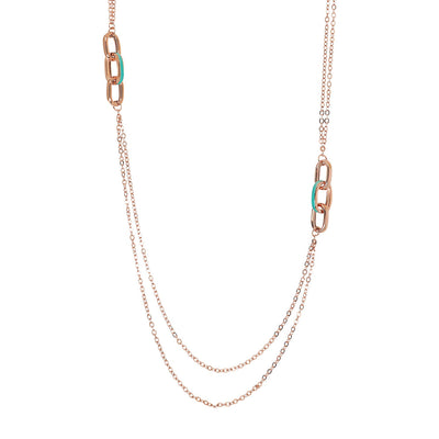 Bronzallure Miss Enamel Oval Necklace