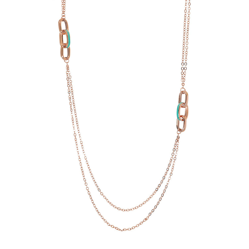 Bronzallure Miss Enamel Oval Necklace