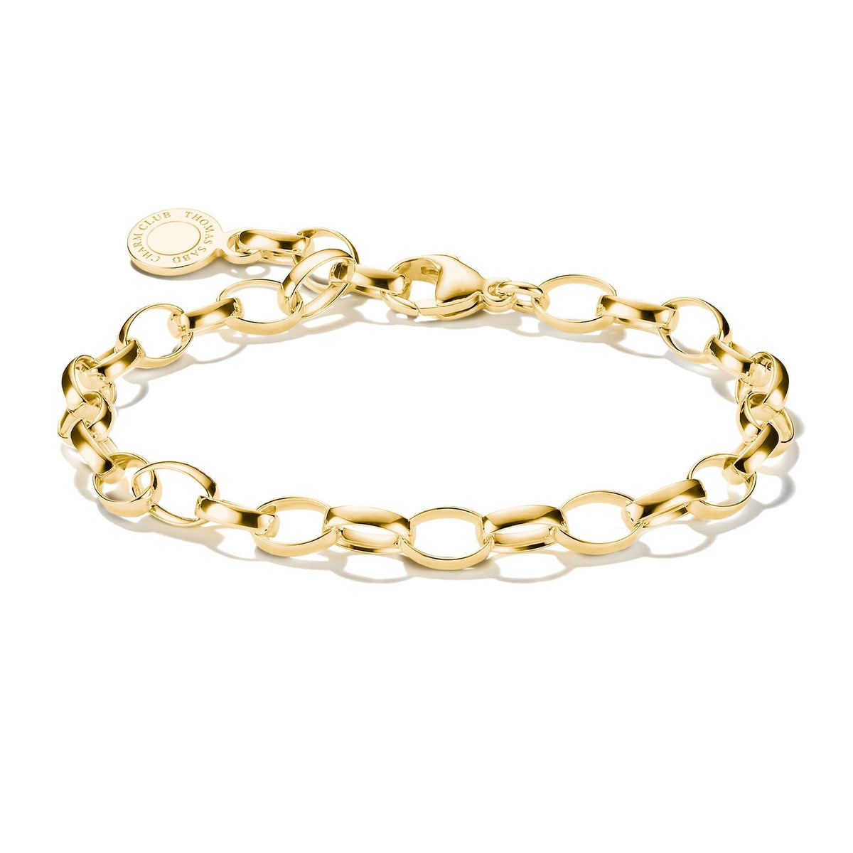 Thomas Sabo Gold-Tone Stainless Steel Charm Club Bracelet CX0031SY-15 front packshot