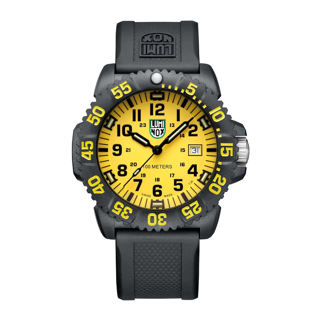 Luminox Sea Lion Carbonox Yellow Dial Black Rubber Strap Watch X2.2055.1