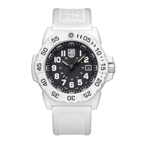 美品 LUMINOX WHITEOUT Navy Seals Luminox Navy Seal Arctic White Rubber Band Watch XS.3507.WB