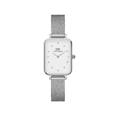 Daniel Wellington Quadro Lumine Pressed Sterling White Dial Watch DW00100597