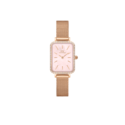 Daniel Wellington Quadro 20X26 Bezel Mesh Pink MOP Watch DW00100669