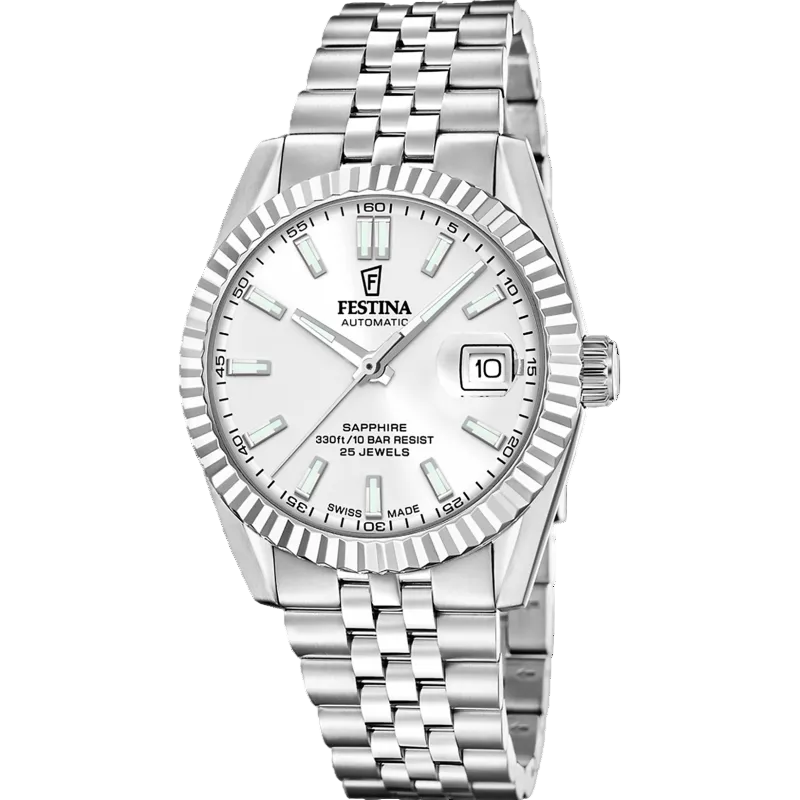 Festina Swiss Made Automatic White Dial Stainless Steel Men’s Watch F20090/1