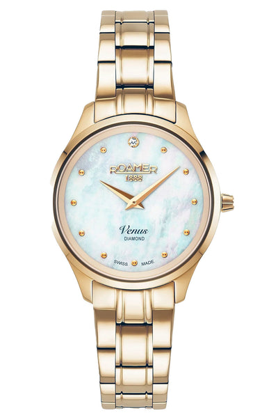 Roamer Venus Diamond 30mm Gold Stainless Steel Strap Watch