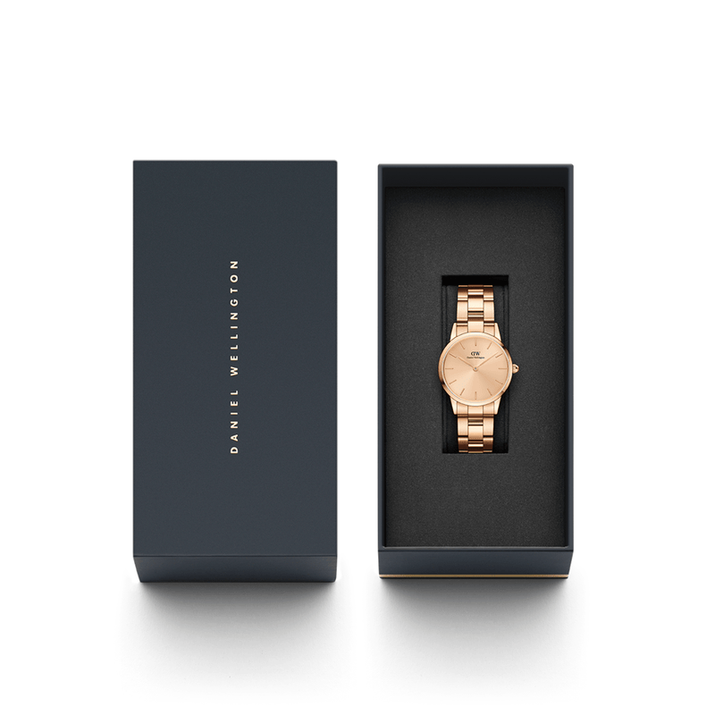 Daniel Wellington Iconic Link Unitone 28mm Rose Gold Dial Watch DW00100401