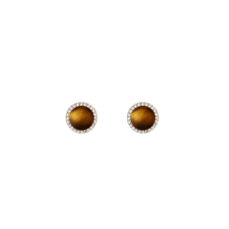 Daniel Wellington Audrey Tiger Eye Gold Earrings DW00401409