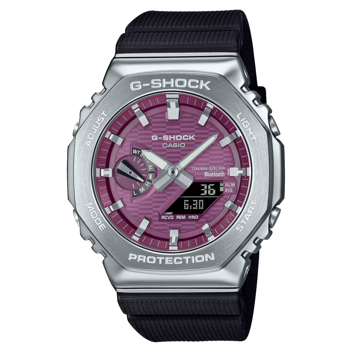 G-Shock Solar Power Burgundy Dial Black Resin Band Watch GBM2100A-4B