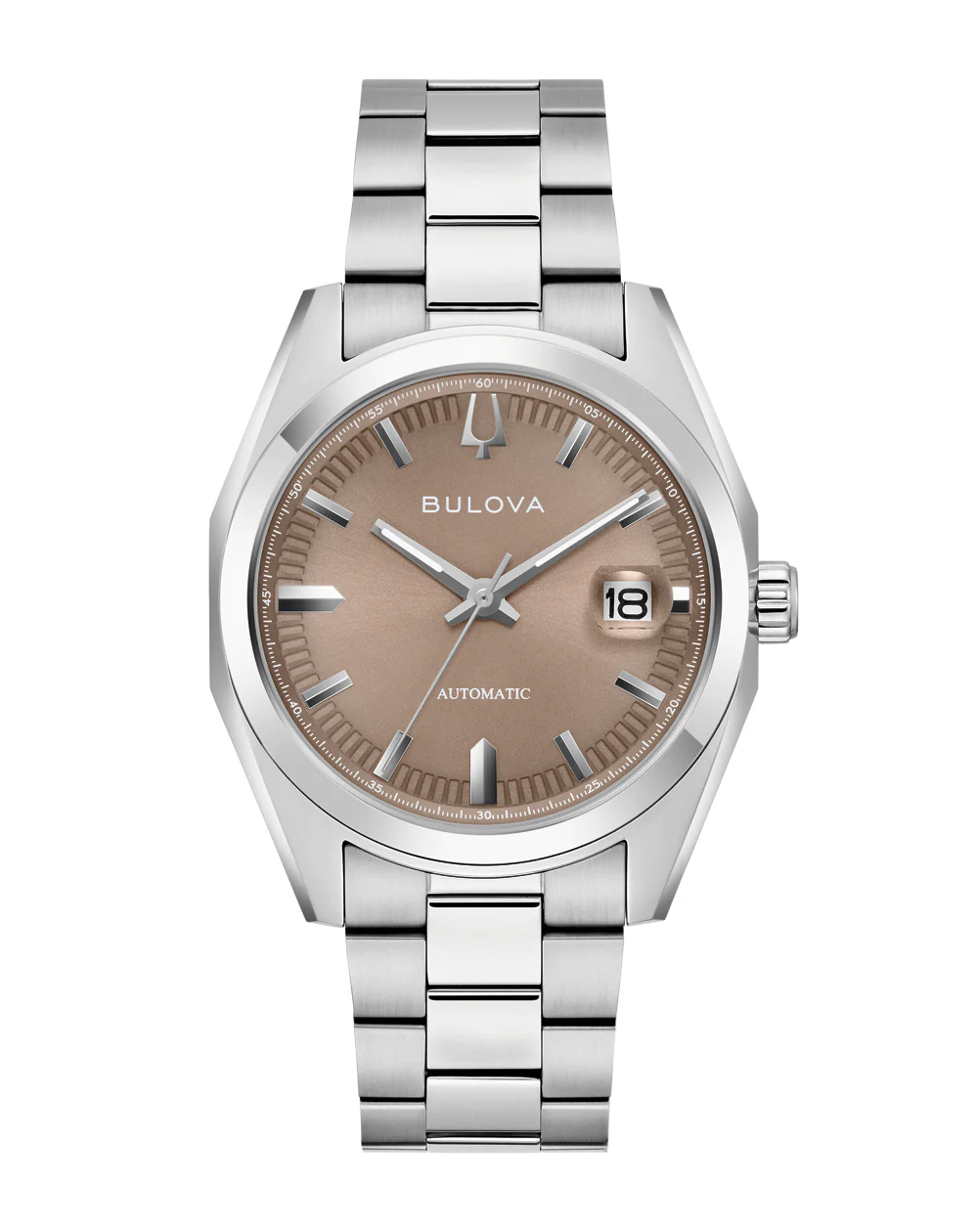 Bulova Surveyor Automatic Brown Dial Stainless Steel Mens Watch 96B470