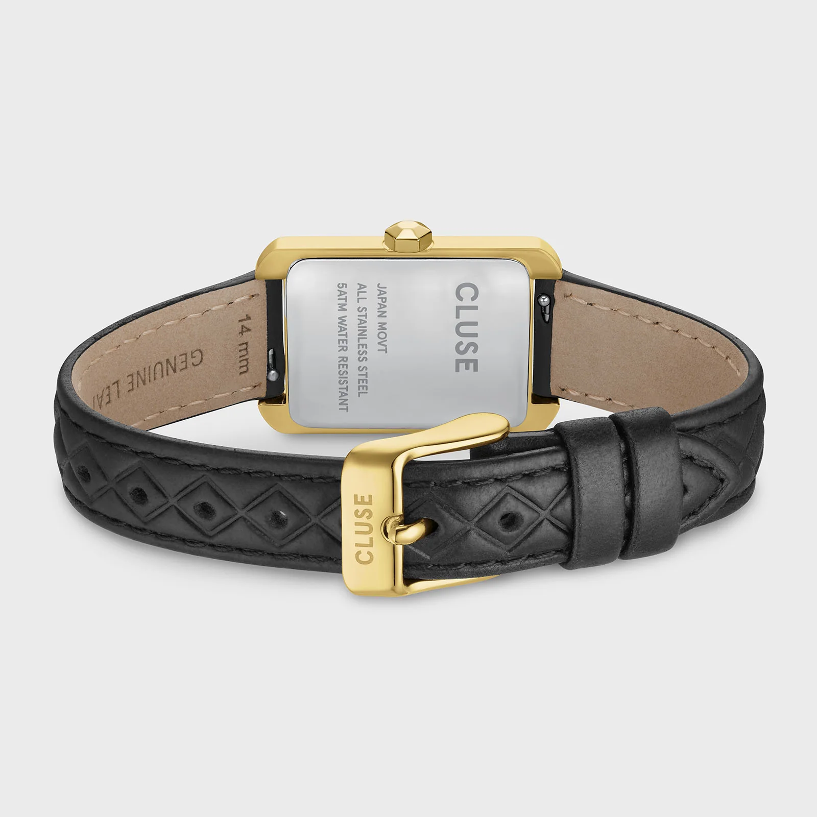 CLUSE Belisenna White Dial Gold Tone Black Leather Band CW15005