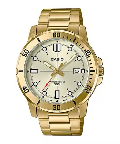 Casio Analog Gold Dial Gold Stainless Steel Watch MTPVD01G-9E