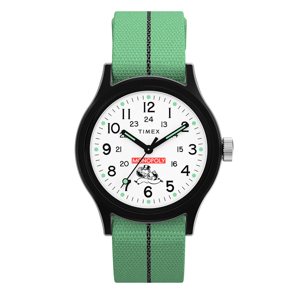 Timex Lab x Monolopy MK1 Monopoly Green Nylon Band with White Dial TW2Y47100