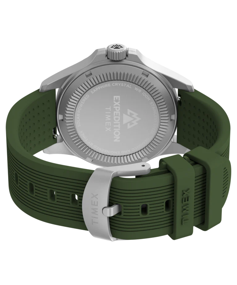 Timex Expedition® Field Post Solar Green Rubber Band Black Dial Watch TW2Y31600