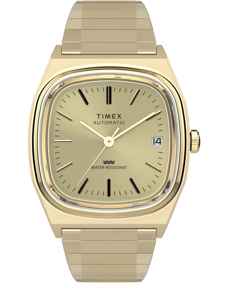 Timex Automatic 1983 Reissue Gold Stainless Steel Band Mens Watch TW2Y07200
