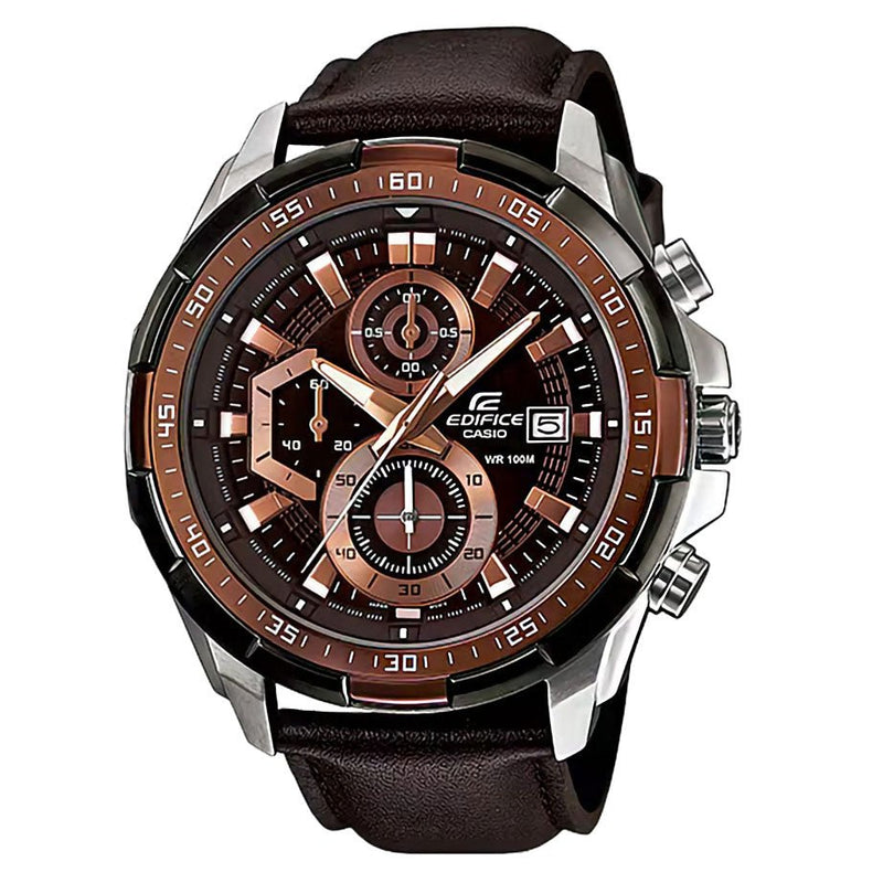 Casio Edifice EFR539L-5A Chronograph with Brown Leather Band